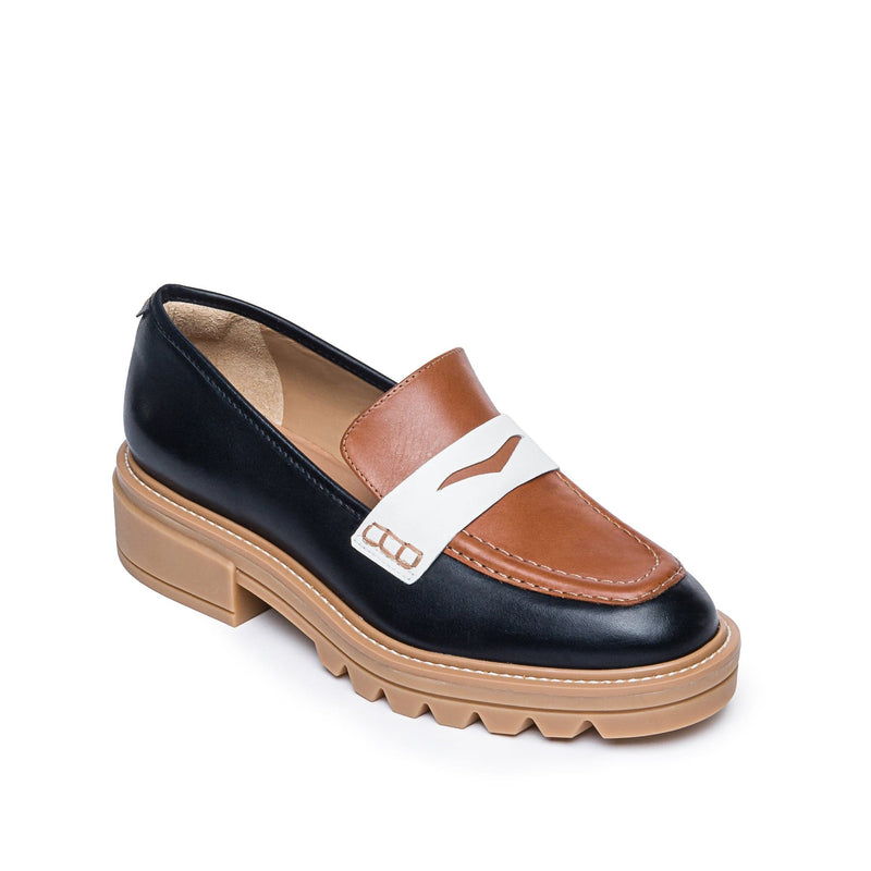 Black Dark Brown Women Bernardo Chandler Lug-Sole Loafers | OYP7851SO