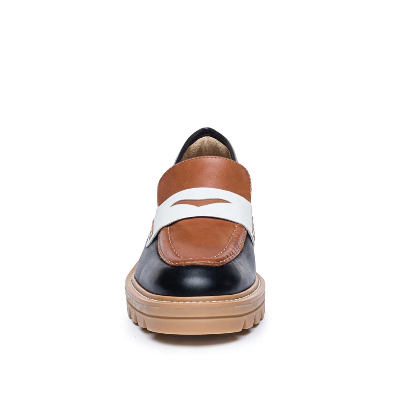 Black Dark Brown Women Bernardo Chandler Lug-Sole Loafers | OYP7851SO