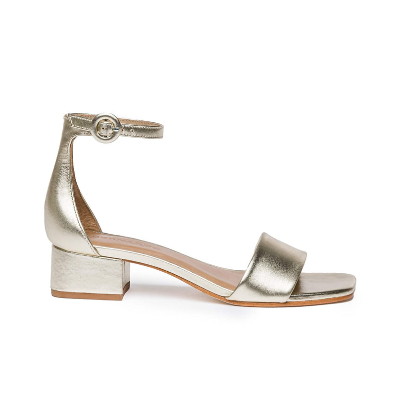 Gold Women Bernardo Jalena Low Heels Sandals | LQF3596ZZ