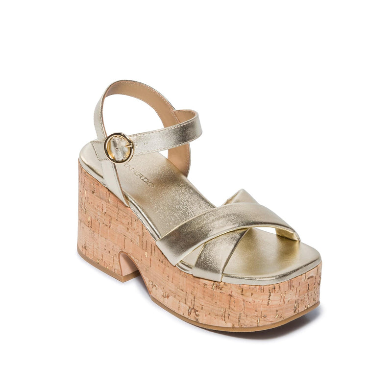 Gold Women Bernardo Weston Platform Sandals | UJS8087TX