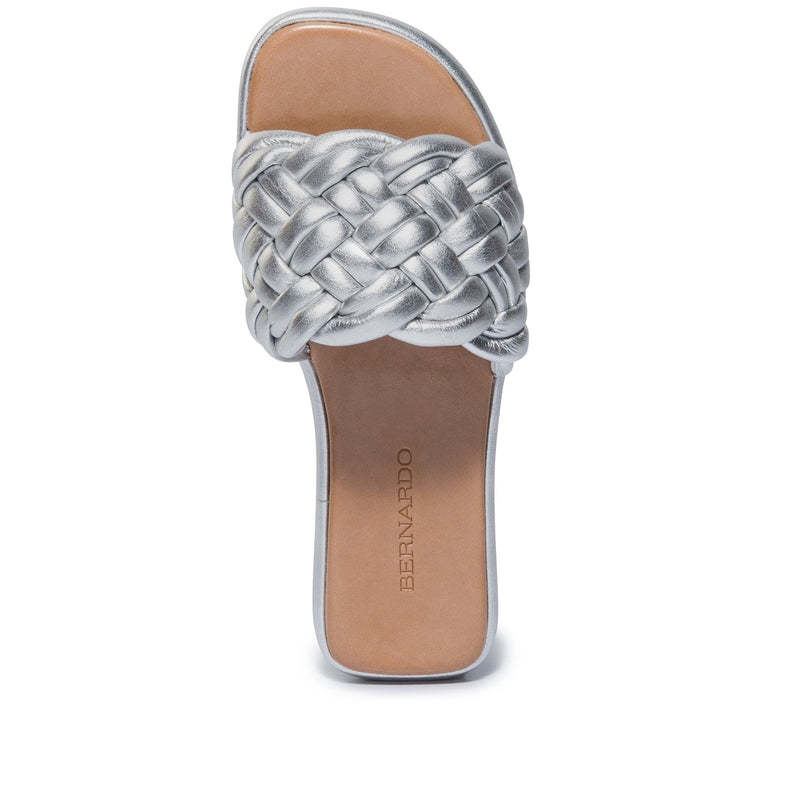 Silver Women Bernardo Troy Woven Slide Sandals | TAG8978RO