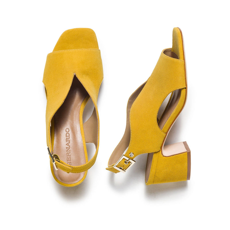 Yellow Women Bernardo Bedford Mid Heels Sandals | UWU7678SS